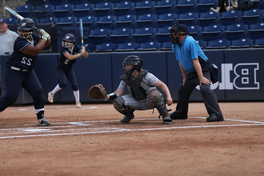 Karly Rees as catcher of Brandywine softball team